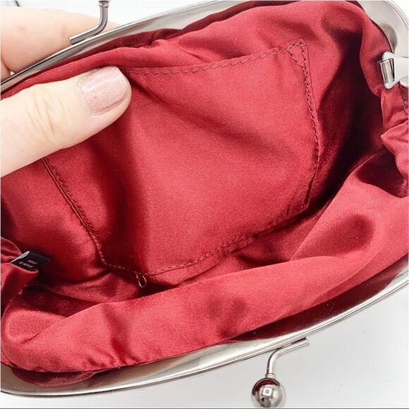 The Limited Deep Red Jeweled Clutch Wristlet Bling‎ Mini Bag - Picture 11 of 13